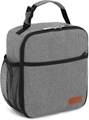 Lunch Bag for Men/Women, Reusable Lunchbox for Adult, Small Insulated Lunch Box, Lunch Tote Bag for Office, Work, Picnic (Gray)