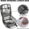 Lunch Bag for Men/Women, Reusable Lunchbox for Adult, Small Insulated Lunch Box, Lunch Tote Bag for Office, Work, Picnic (Gray) view 4