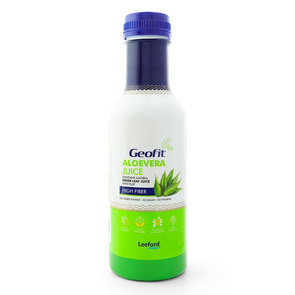 Geofit Aloe Vera Juice  1 Litre | Ayurvedic Aloevera Drink for Digestion, Gut Health & Immunity | High Fiber, Sugar-Free Detox Juice | Supports Skin Health & Hydration | No Added Flavours or Preservatives