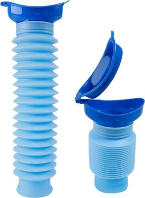 Soaex Portable Mini Outdoor Camping Travel Shrinkable Personal Mobile Toilet Bottle,Unisex Adjustable Emergency Urinal Portable Toilet for car 750ml (Blue)