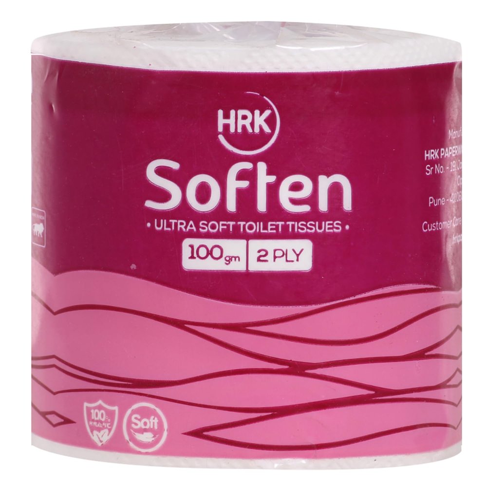 HRK SOFTEN Ultra SoftToilet Paper/Tissues Rolls, 2 Ply, Pack of 1 Rolls, (400 Pulls) Ultra-Soft, Highly Absorbent Tissue | Compatible with All Dispensers | Ideal for Home, Office & Restaurant Use
