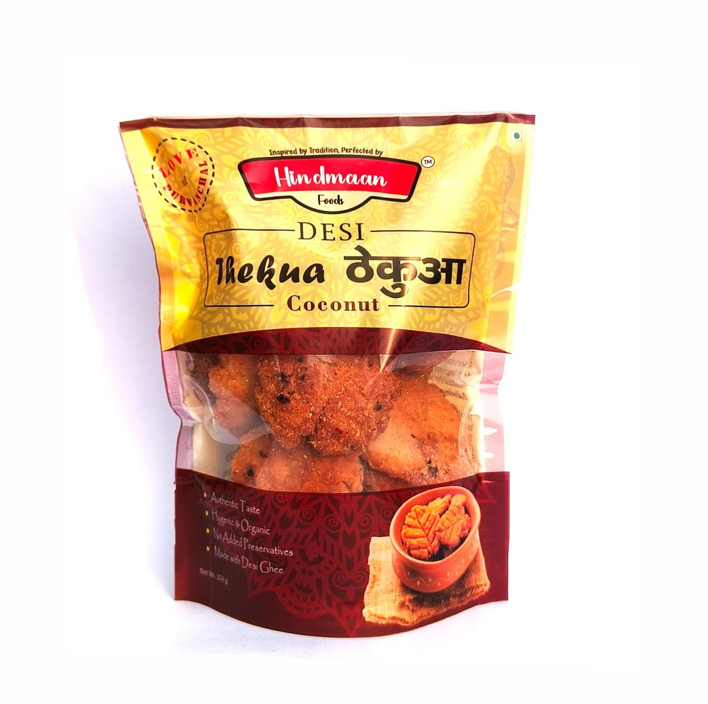 Hindmaanfoods Desi Ghee Thekua |Desi Cookies|Sugar Thekua Tasty Thekua|Traditional Bihari Thekua| Indian Sweet Thekua |Milk,Ghee |250gm (Pack of 1) | Coconut