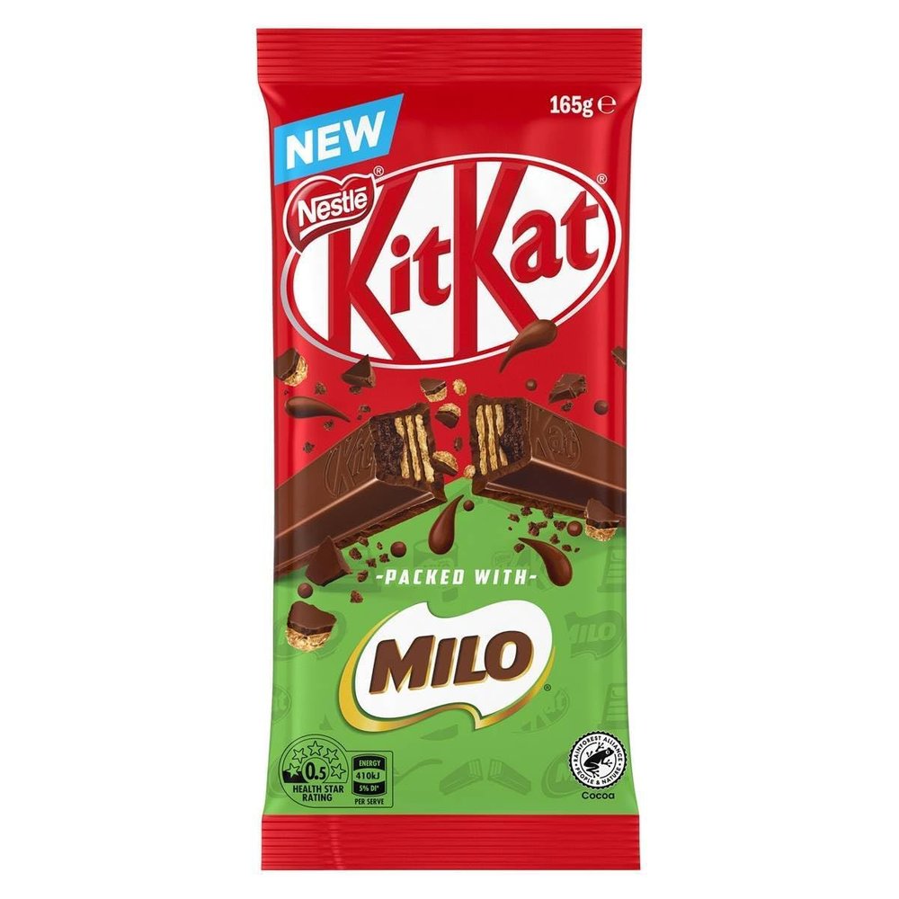 Kit-Kats with Milo, Chocolate Wafer Bar, 165g