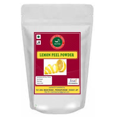 Hansi 100% Pure Lemon Peel Powder | Natural Dried Lemon Rind Powder for Baking, Cooking & Flavouring | Hygienically Packed,| 200 g Pack Of 1