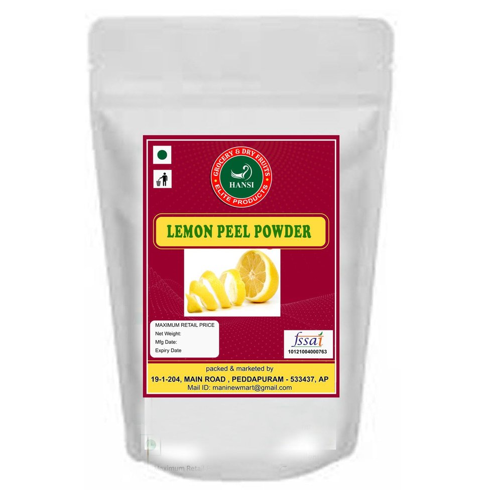 Hansi 100% Pure Lemon Peel Powder | Natural Dried Lemon Rind Powder for Baking, Cooking & Flavouring | Hygienically Packed,| 200 g Pack Of 1