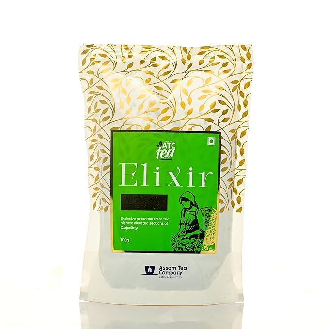 ATC Elixir Whole Leaf Green Tea 100g | Exclusive Green Tea From High Elevation Darjeeling Gardens | Loose Leaves | Detox And Refresh | Natural Antioxidant Infusion