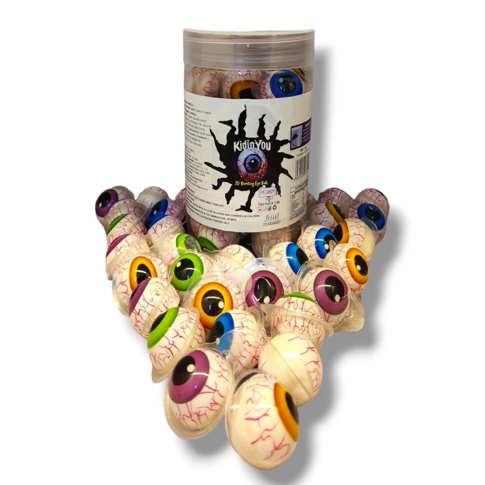 ASFOODS Eye Ball Candy Jelly Ball Gummi Spooky Eye Shaped, Halloween Tasty Jelly