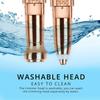 larrito Eyebrow Trimmer for Women, 2 in 1 Rechargeable Facial Hair Remover with Replaceable Heads, Professional Painless Personal Hair Removal Eyebrow (gold-1) view 3