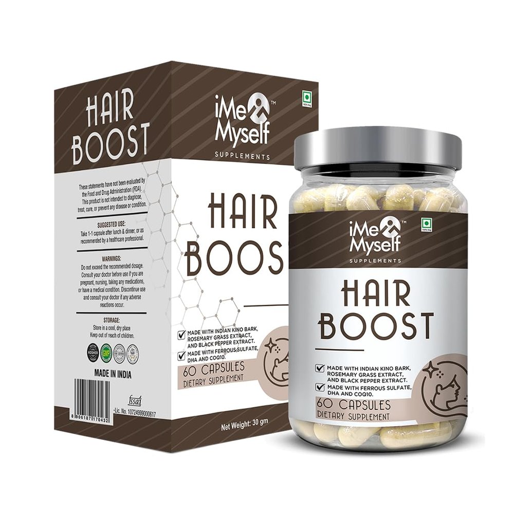 iMeMyself Hair Boost Capsules 60 Veg Capsules | Herbal, Vitamin, and Amino Acid Blend for Daily Hair Routine