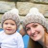 ELBME Winter Stylish Warm Novelty Mom+Baby Knitted Pom Bobble Hat Cap Pink view 4