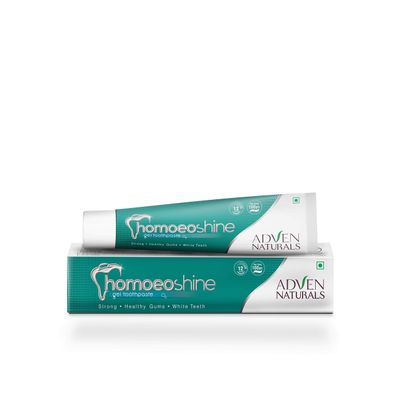 Adven Naturals Homoeoshine Toothpaste | Herbal Oral Care for Toothache, Bleeding Gums, Sensitivity, Cavities & Bad Breath | Fluoride & Paraben-Free | Calendula, Neem, Tulsi, Clove, Plantago | 3x100g