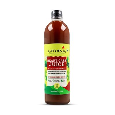 AAYURJA Heart Care Juice 750ML | Ayurvedic Cardiovascular Support Tonic | Supports Heart Health, Blood Circulation & Cholesterol Balance | Enriched with Arjuna, Garlic & Ashwagandha | No Added Sugar