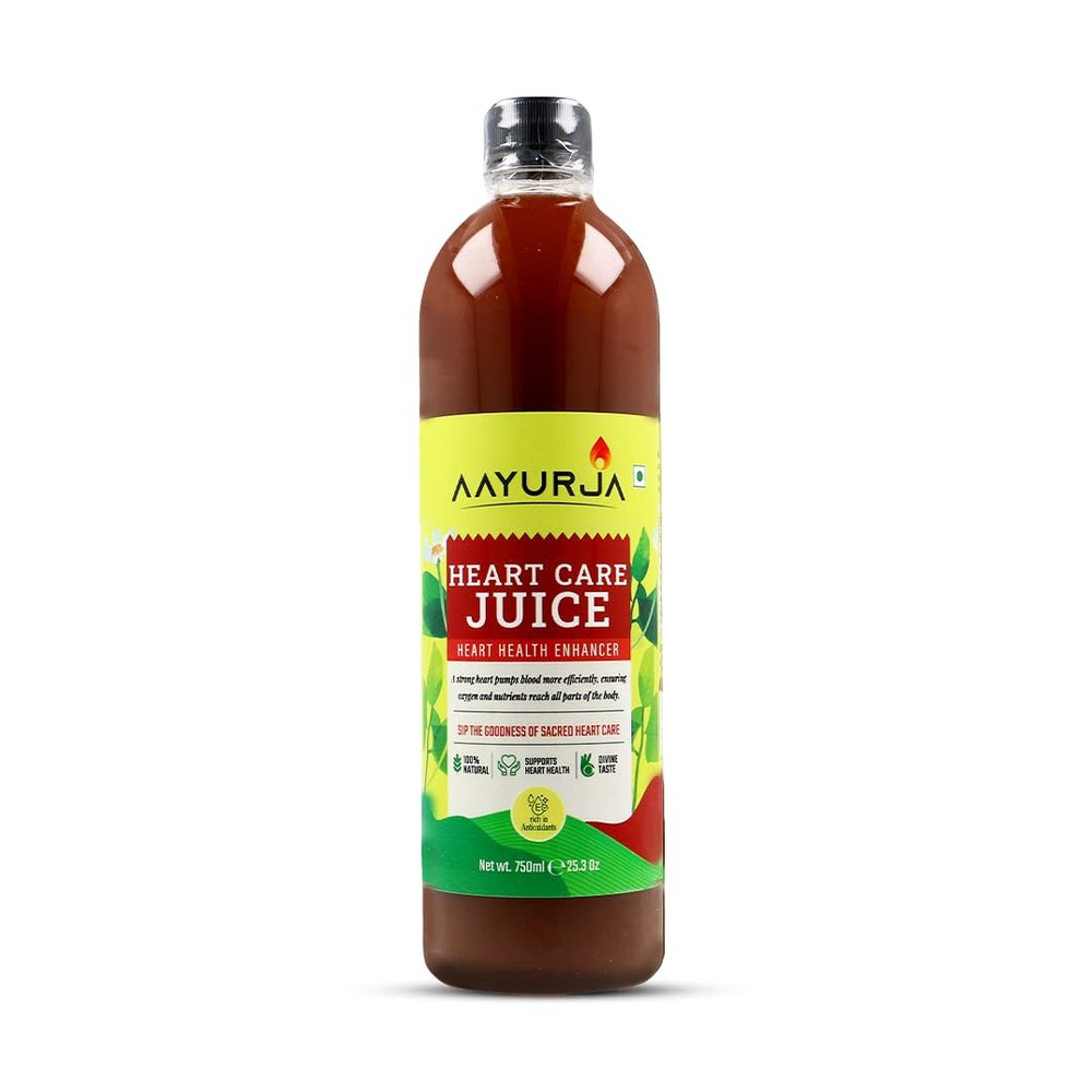 AAYURJA Heart Care Juice 750ML | Ayurvedic Cardiovascular Support Tonic | Supports Heart Health, Blood Circulation & Cholesterol Balance | Enriched with Arjuna, Garlic & Ashwagandha | No Added Sugar