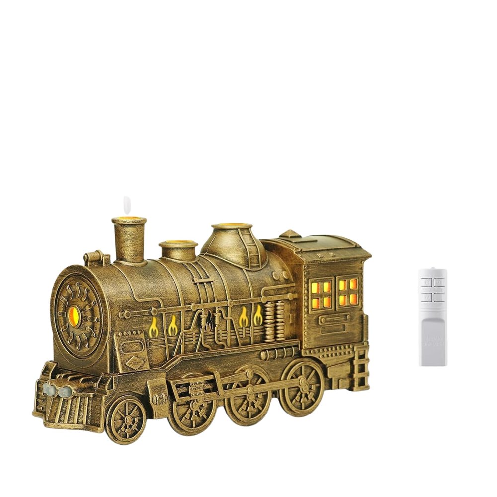 7Seas Vintage Train Engine Model Humidifier With 2 Lights & 2 Spray Modes | 300ML Scented Essential Oil Diffuser For large Rooms, Bedroom, Home, office, Hotel or Restaurant With Remote (1Pcs)