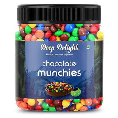 Deep Delight Gems Purify Chocolate Munchies Jar Pack 900g | Colorful Chocolate Buttons for Cake, Cupcake Decoration & Kids Snack | Candy for Baking, Desserts, Party, School, Fun Treats