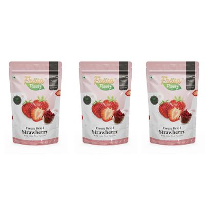 Fresa Frootz Freeze Dried Strawberry Delights|Real Fruit Snack|Crunchy, Sweet & Healthy|Antioxidant-Rich Superfruit|No Added Sugar|16g (Pack of 3)