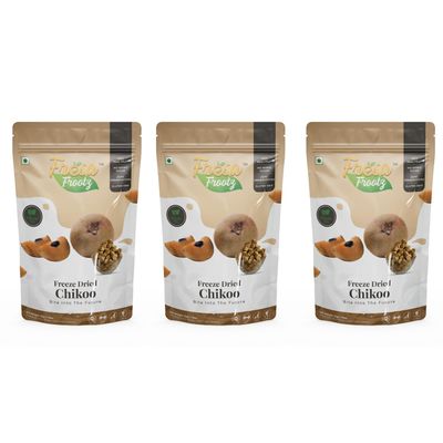 Fresa Frootz Freeze Dried Chickoo Crisps | Real Fruit Snack | Sweet & Nutritious | No Added Sugar | Ideal for Kids & Adults | 32g (Pack of 3)