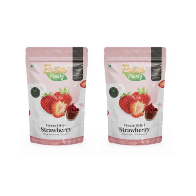 Fresa Frootz Freeze Dried Strawberry Delights|Real Fruit Snack|Crunchy, Sweet & Healthy|Antioxidant-Rich Superfruit|No Added Sugar|16g (Pack of 2)