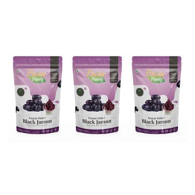 Fresa Frootz Freeze Dried Black Jamun Delights|Crunchy, Sweet & Nutritious Snack|Natural, Antioxidant-Rich Superfruit|Immunity Boosting|No Added Sugar|22g (Pack of 3)