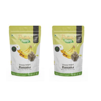 Fresa Frootz Freeze Dried Banana Delights | Naturally Sweet & Crunchy Fruit Snack | No Added Sugar | High in Potassium & Fiber | 32g (Pack of 2)