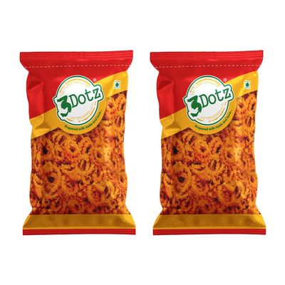 3Dotz Kerala Style Ari Murukku | Traditional South Indian Rice Murukku Snack | Handmade with Rice Flour | Crispy & Fresh Tea-Time Savoury | 140 g (Pack of 2)