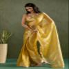 Akaabo Pure Chiffon Women's Ready to Wear One Minute Saree with Unstitched Blouse Piece | Lightweight Saree for Party (Yellow) view 4