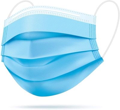 Care Surgical 3Ply Non-Woven Fabric Disposable Surgical Dust Mask With Nose Clip Maximum Protection (Blue, Pack of 50) for Unisex