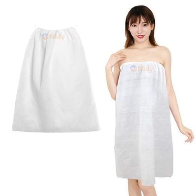 Nidy Disposable Spa Wrap Adjustable Non-woven Bath Wrap Disposable Spa Wrap Bathrobe Sauna Bath Skirt Sweat Steaming for Skin Care Spa Salon Beauty (100, White, 60x100CM)