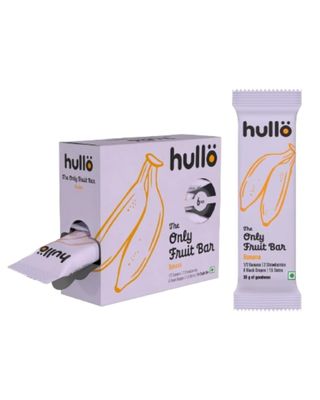 Hullo The Only Fruit Bar - Banana (Pack of 6 x 30g) | Healthy Snack Bar for Kids & Adults | Instant Energy Bar No Added Sugar & No Preservatives | Made with Banana, Strawberry, Black Grapes & Dates
