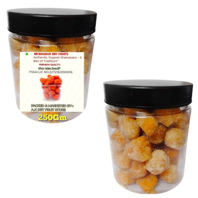 MEWAGHAR Authentic Gujarati Shakarpara 250g | Sweet Shakkar Para Mithai | Crispy Traditional Indian Snack | Ready-to-Eat Festive Treat | Jar Pack | Ghar Jaisa Swaad