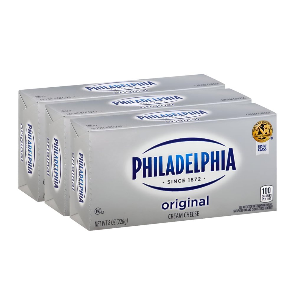 Philadelphias Original Cream Cheese, Pack of 3 x 226 g (Imported)