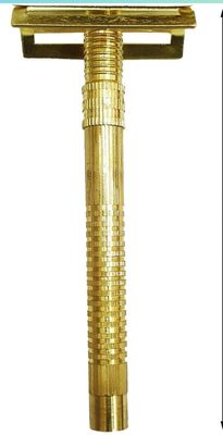Classic Double Edge Safety Razor, Gold-Plated, Butterfly Opening Mechanism