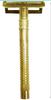 Classic Double Edge Safety Razor, Gold-Plated, Butterfly Opening Mechanism view 1