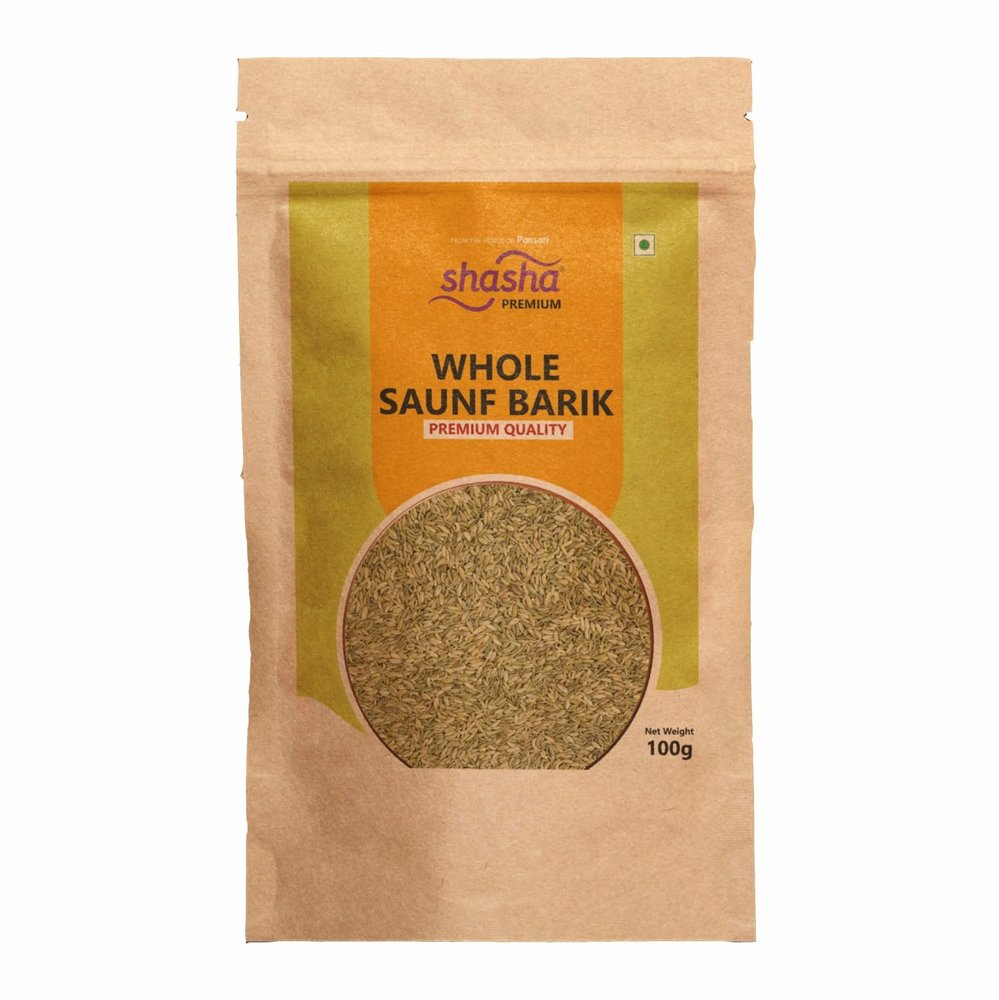 Shasha Premium Whole Saunf Barik, 100g