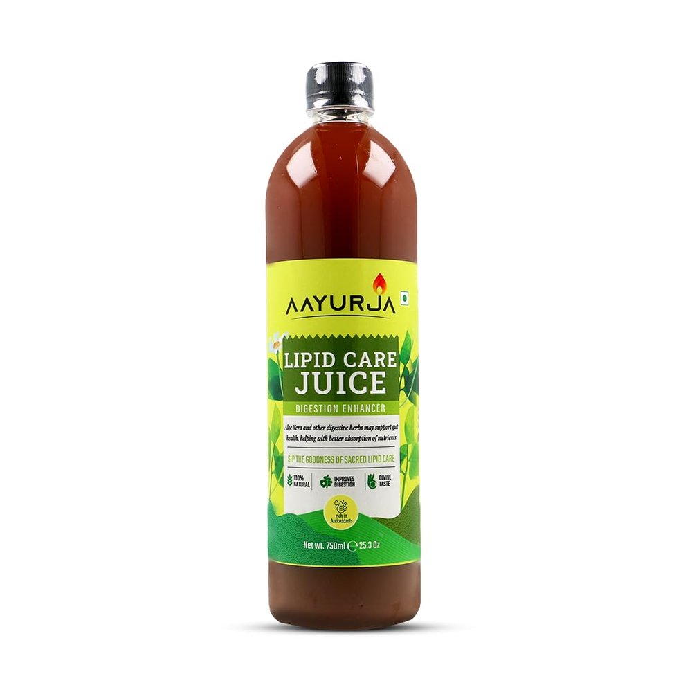 AAYURJA Lipid Care Juice 750 ml | With Aloe Vera & Digestive Herbs | Ayurvedic Formula for Cholesterol Balance, Heart & Liver Health | Herbal Lipid Control Tonic