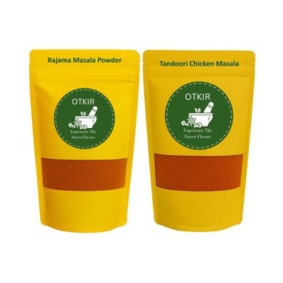 Otkir Home Made Rajama Masala And Tandoori Chicken Masala Powder Combo Pack - 100 Gram Each Packet
