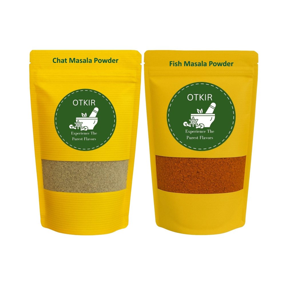 Otkir Home Made Chat Masala And Fish Masala Powder Combo Pack - 100 Gram Each Packet