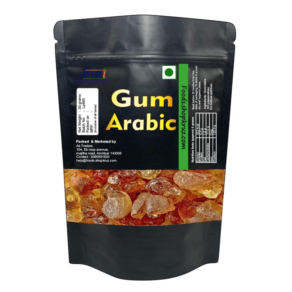 foods.shopkruz Acacia Edible Gum 15-20mm | Babool Gond For Ladoo | Kikar, Dink,Gum Arabic (100 Gram) | 100% Authentic, Food Grade, Pure & Fresh.
