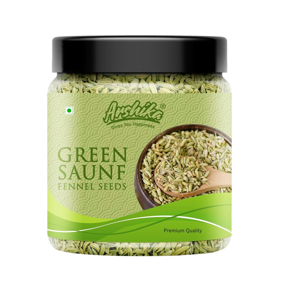 Arshika Green Fennel Seeds (Saunf)  Natural Digestive & Mouth Freshener | Post-Meal Mukhwas (600gm)