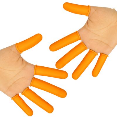 Anti-Static ESD Latex Finger Cots, Reusable Rubber Fingertips Protective Finger Gloves (ORANGE, PACK OF 288)