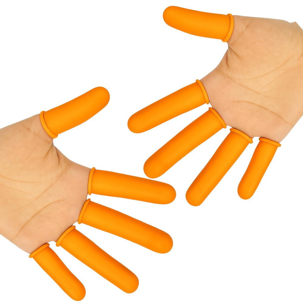 Anti-Static ESD Latex Finger Cots, Reusable Rubber Fingertips Protective Finger Gloves (ORANGE, PACK OF 288)