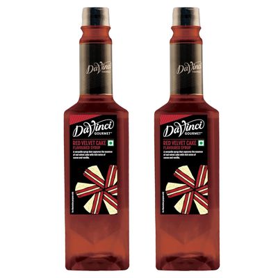 DaVinci Gourmet Red Velvet Cake Flavoured Syrup 750ml (Pack of 2) | Smooth Dessert Syrup for Milkshakes, Iced Coffees, Baking, Ice Creams & Mocktails | Bakery Flavour in a Bottle