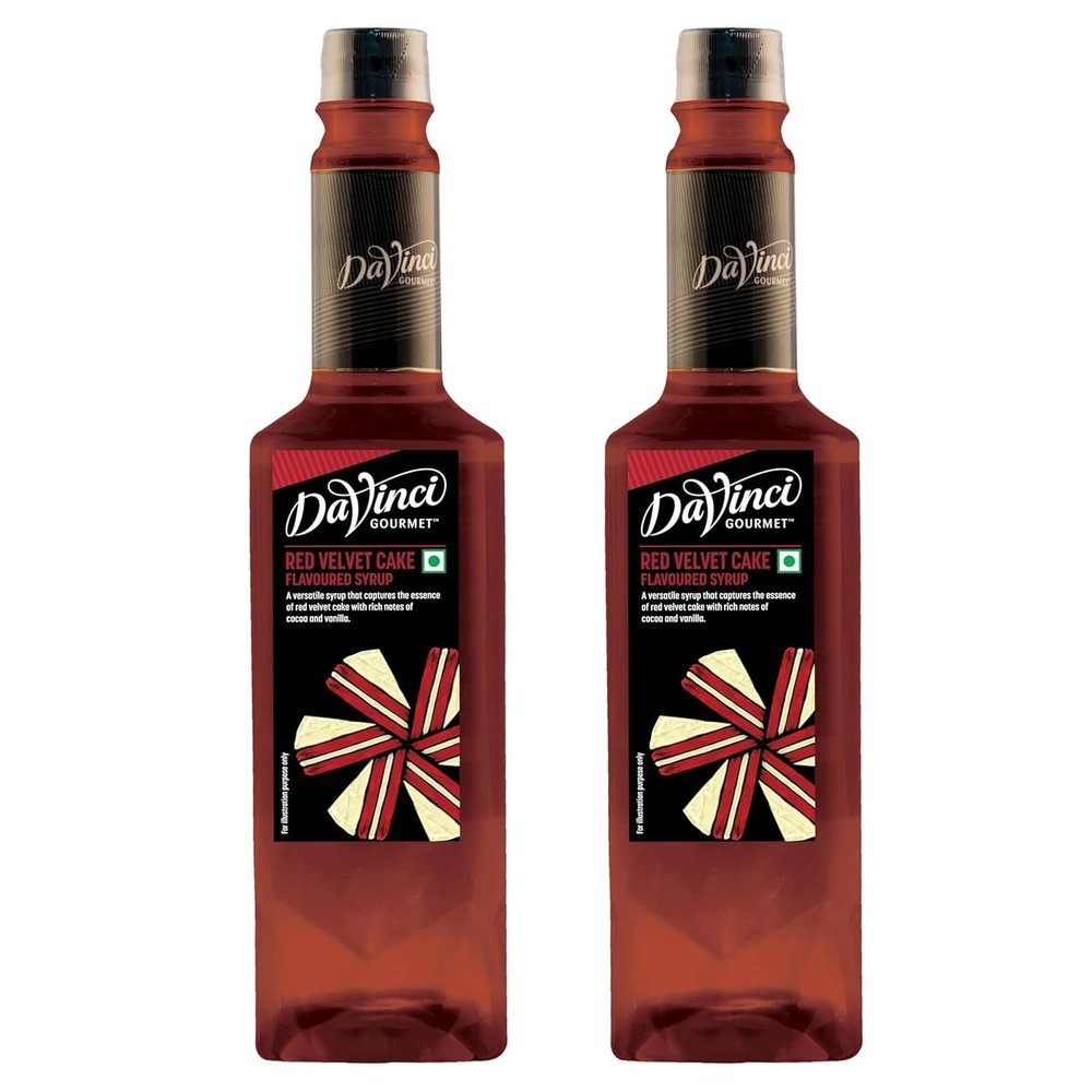 DaVinci Gourmet Red Velvet Cake Flavoured Syrup 750ml (Pack of 2) | Smooth Dessert Syrup for Milkshakes, Iced Coffees, Baking, Ice Creams & Mocktails | Bakery Flavour in a Bottle