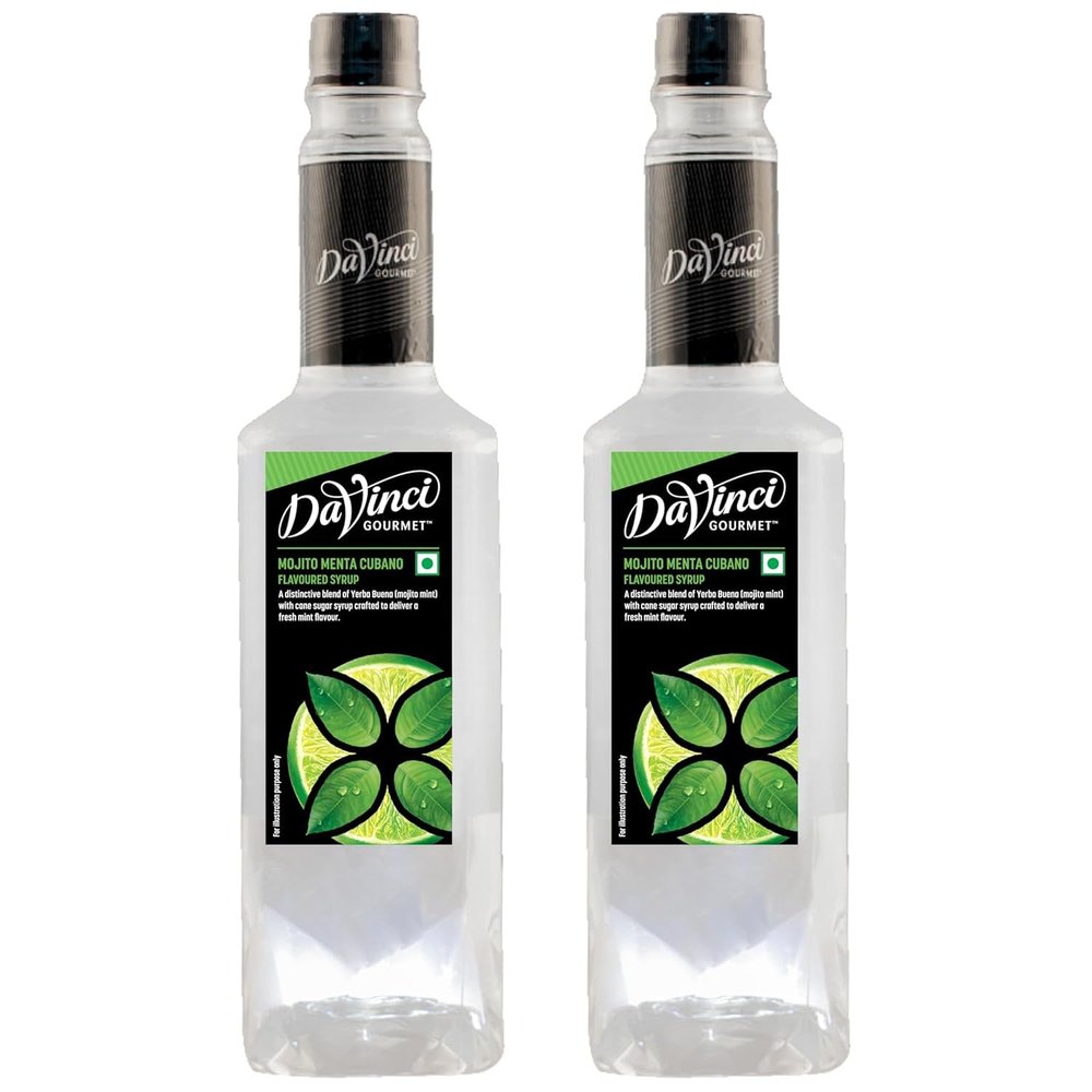 DaVinci Gourmet Mojito Menta Cubano Flavoured Syrup 750ml (Pack of 2) | Refreshing Mint Syrup for Mocktails, Mojitos, Cocktails, Coolers, Iced Teas & Summer Beverages