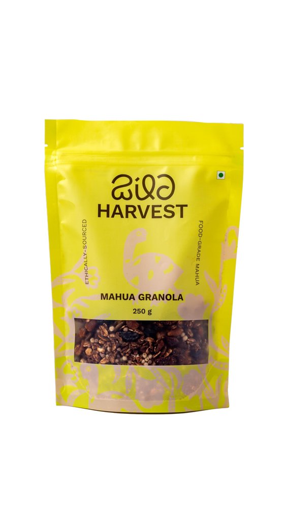 Wild Harvest Mahua Granola (Pack of 1) 250g | Protein, Fiber & Antioxidant Rich Breakfast Cereal | Sun-Dried Mahua Flowers, Seeds, Almonds & Cranberries | No Refined Sugar, No Palm Oil & Preservatives Free