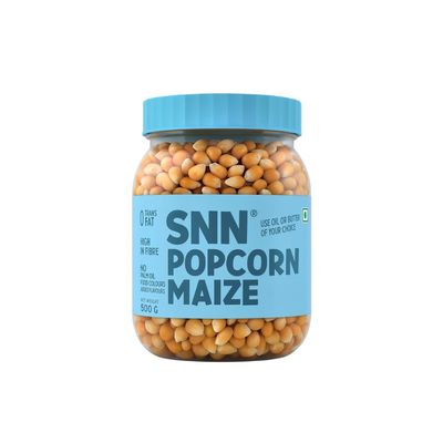 SNN Popcorn Maize 500 Gram Jar| Imported Raw Maize | Kernels 500 gram Jar | Ready to Cook | High Expansion | Homemade Healthy Snack | Butterfly Popcorn Kernels