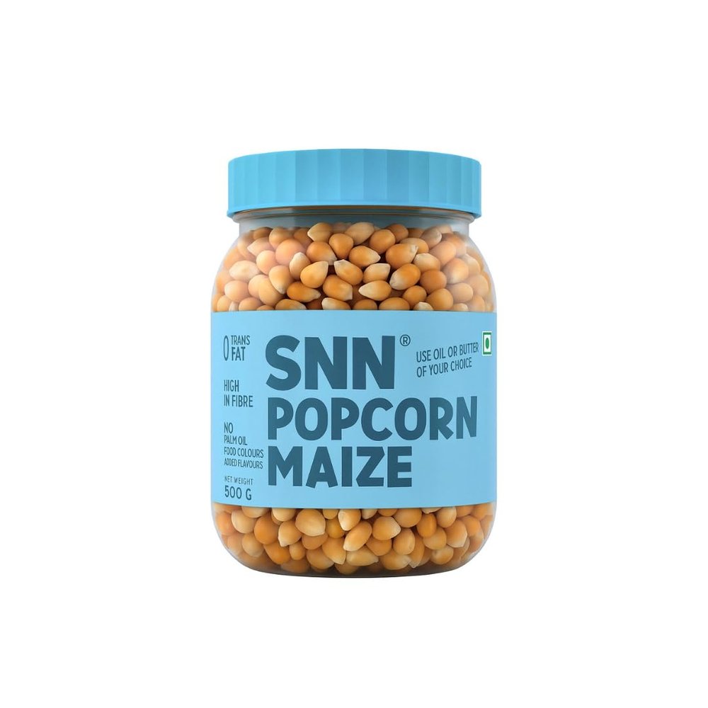 SNN Popcorn Maize 500 Gram Jar| Imported Raw Maize | Kernels 500 gram Jar | Ready to Cook | High Expansion | Homemade Healthy Snack | Butterfly Popcorn Kernels