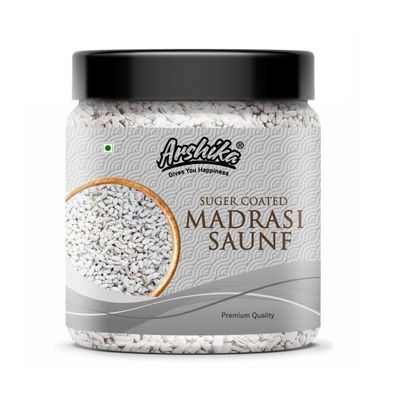 Arshika Madrasi Mukhwas |White Madrasi Saunf In Tin Can| Pure And Premium Mukhwas Mouth Freshener | Thandai Mint Saunf | Good For Bad Breath Good (300gm)