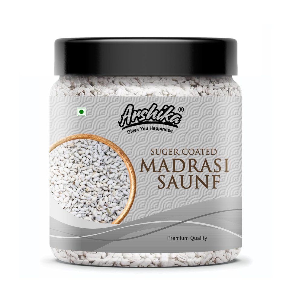 Arshika Madrasi Mukhwas |White Madrasi Saunf In Tin Can| Pure And Premium Mukhwas Mouth Freshener | Thandai Mint Saunf | Good For Bad Breath Good (300gm)