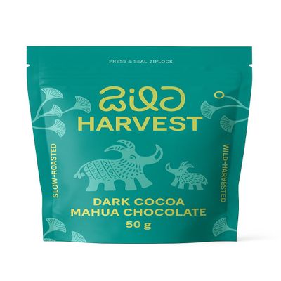 Wild Harvest Mahua Dark Chocolate (Pack of 1) 50g | Roasted Mahua Flowers Coated in Dark Chocolate | Rich in Antioxidants & vitamins B1, B2 and B3 | Nutritious & Indulgent Choco Bites | No Preservatives & Gluten Free